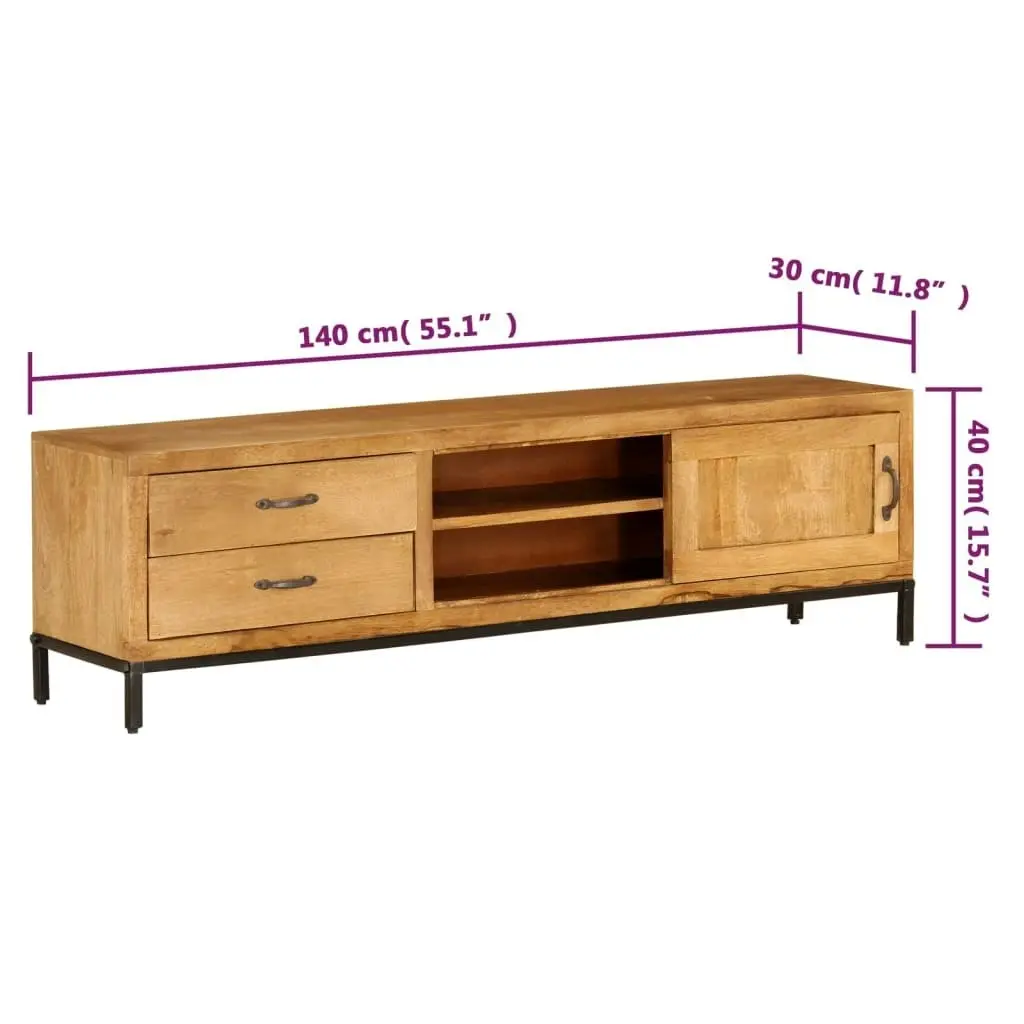 TV Cabinet Solid Mango Wood 140x30x40 cm 246786