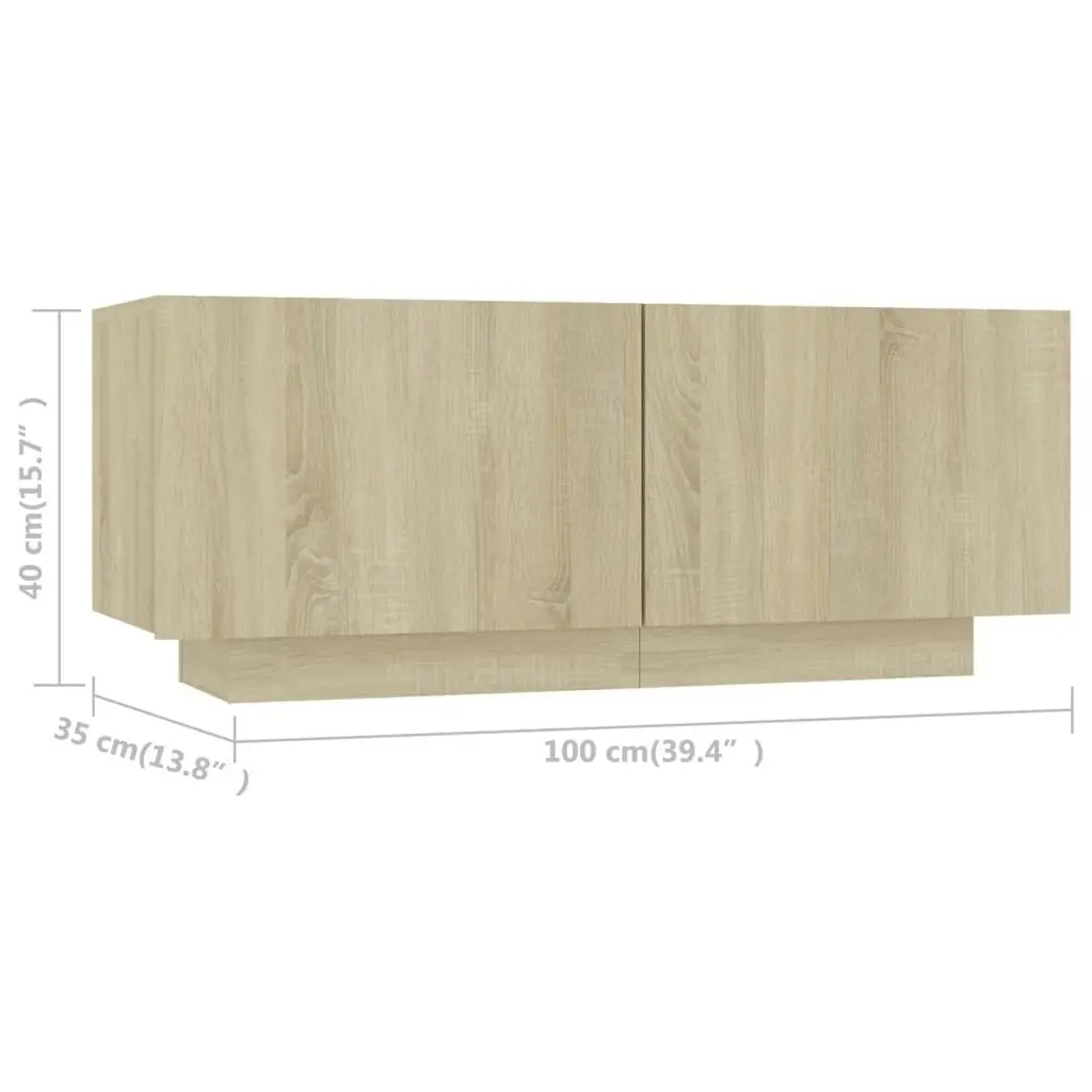 TV Cabinet Sonoma Oak 100x35x40 cm Engineered Wood 804439