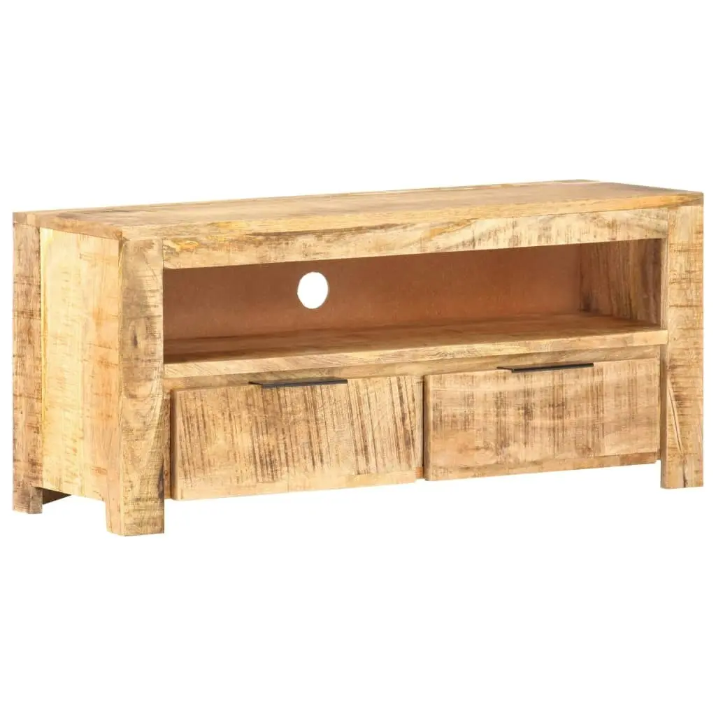 TV Cabinet 90x30x40 cm Solid Rough Mango Wood 320203