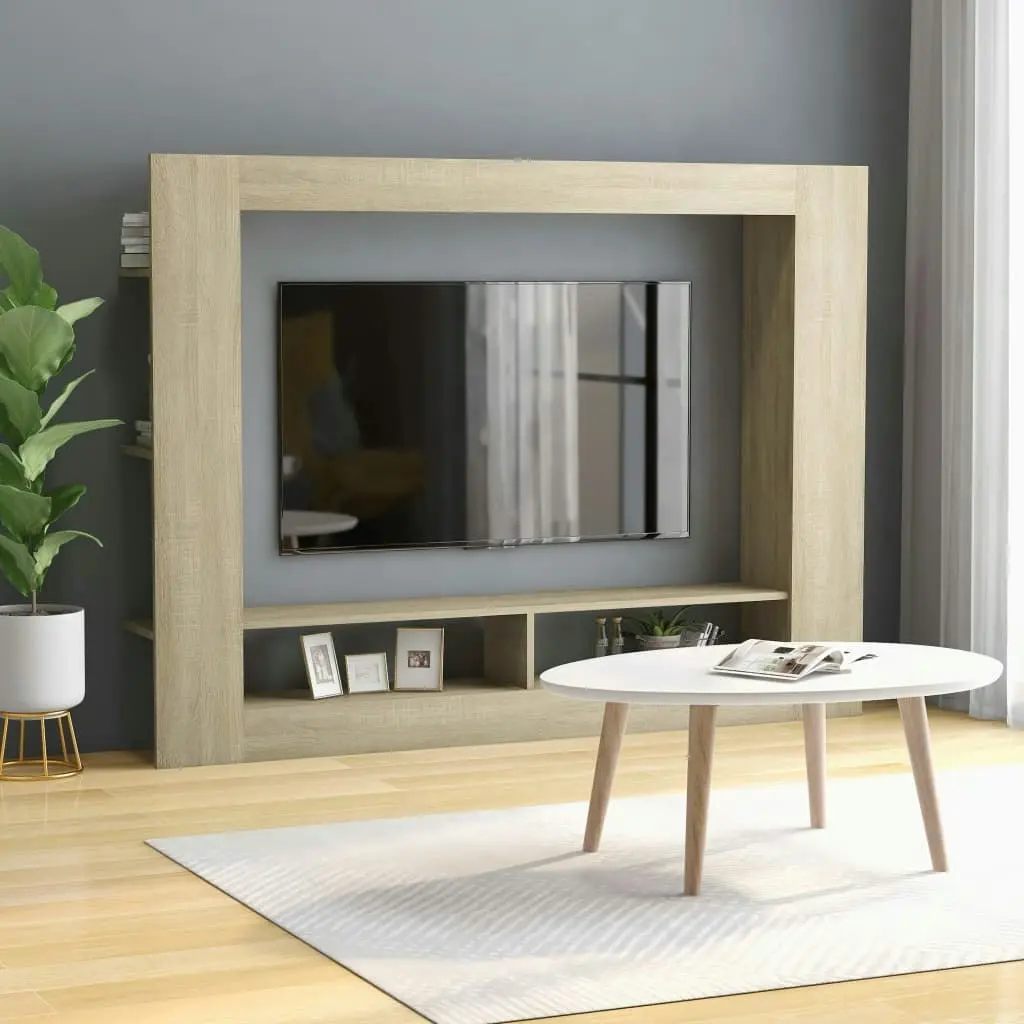 TV Cabinet Sonoma Oak 152x22x113 cm Engineered Wood 800741