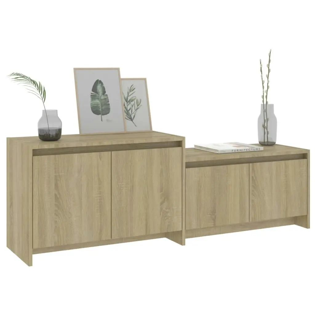 TV Cabinet Sonoma Oak 146.5x35x50 cm Engineered Wood 809812