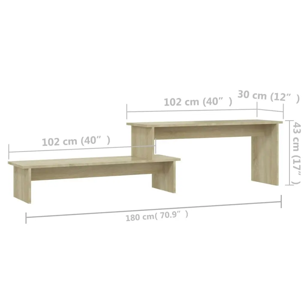 TV Cabinet Sonoma Oak 180x30x43 cm Engineered Wood 806268