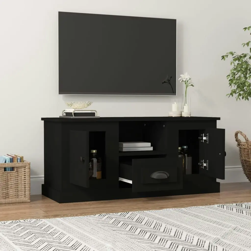 TV Cabinet Black 100x35.5x45 cm Engineered Wood 816457