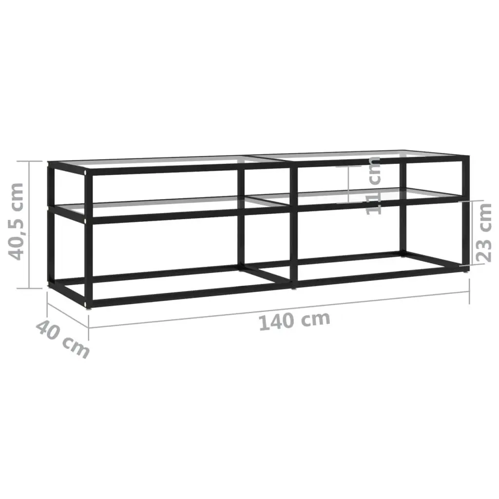 TV Cabinet Transparent 140x40x40.5 cm Tempered Glass 331714