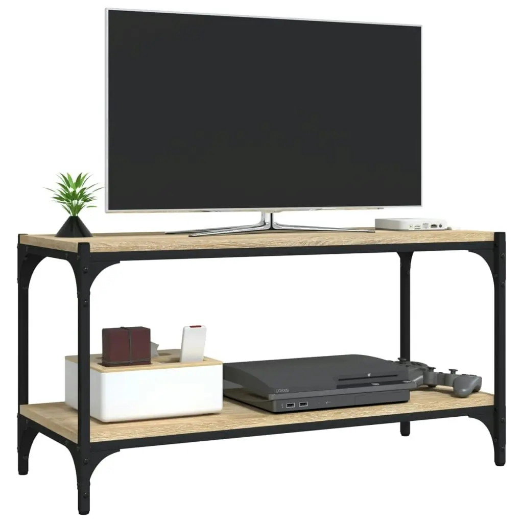 TV Cabinet Sonoma Oak 80x33x41 cm Engineered Wood and Steel 819333