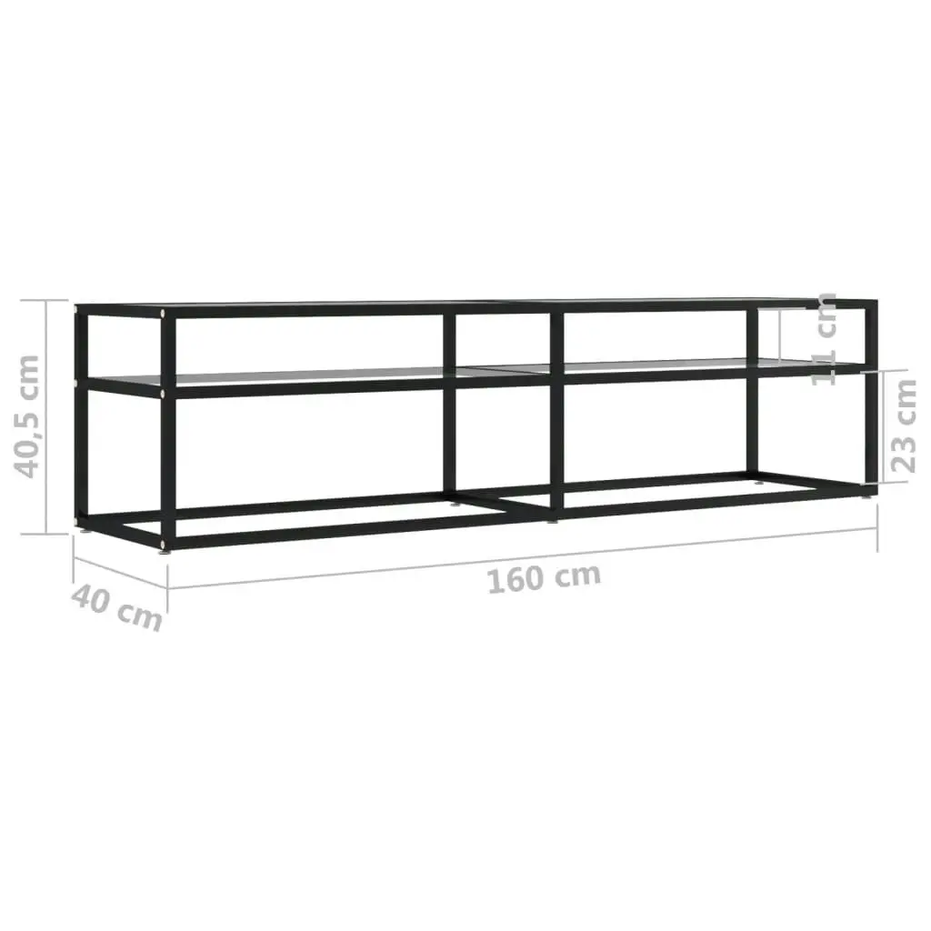 TV Cabinet Transparent 160x40x40.5 cm Tempered Glass 331718