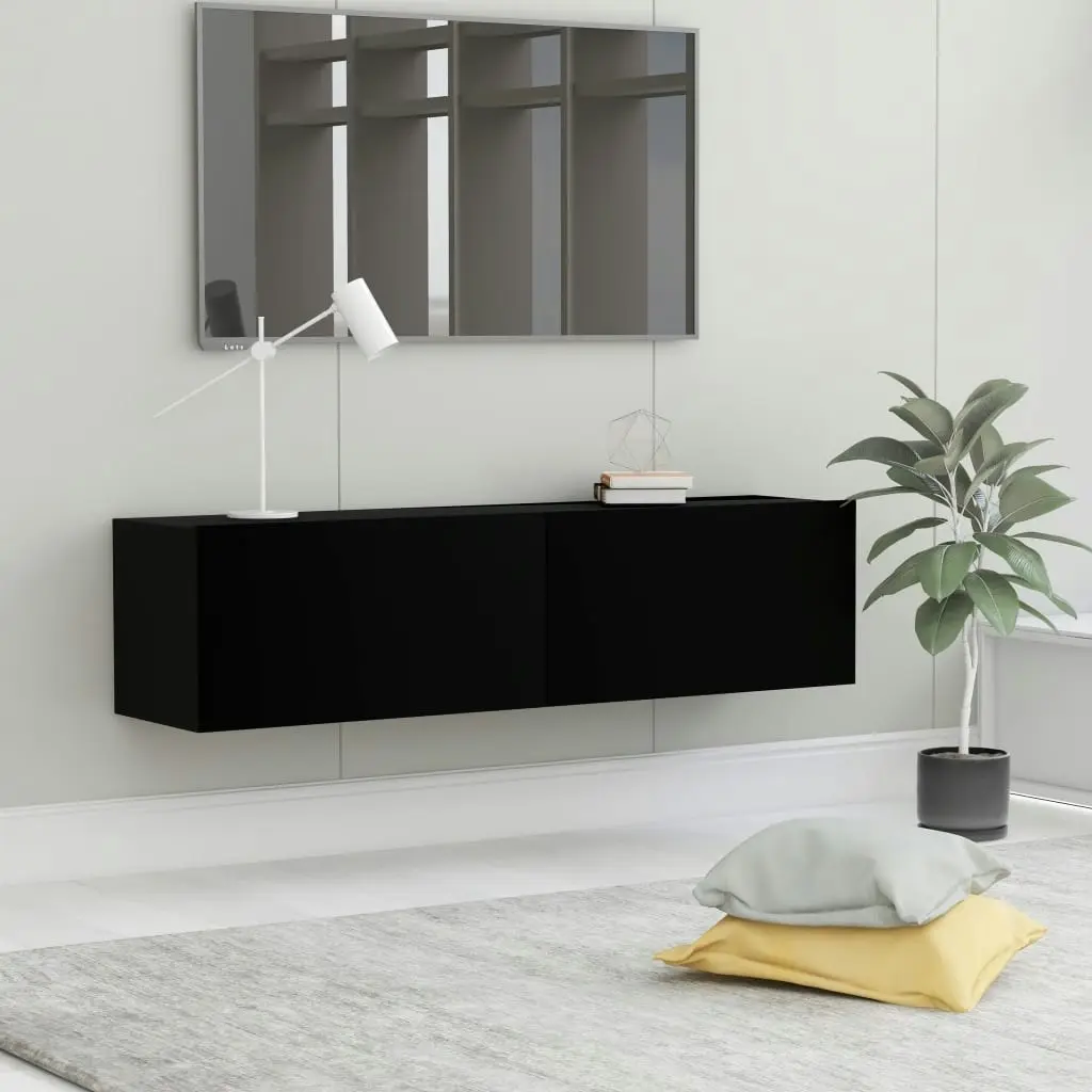 TV Cabinet Black 120x30x30 cm Engineered Wood 801491