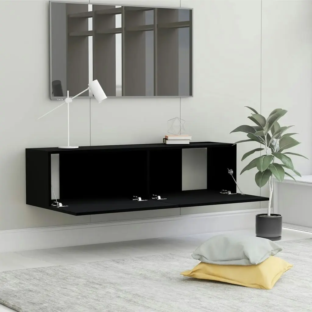 TV Cabinet Black 120x30x30 cm Engineered Wood 801491