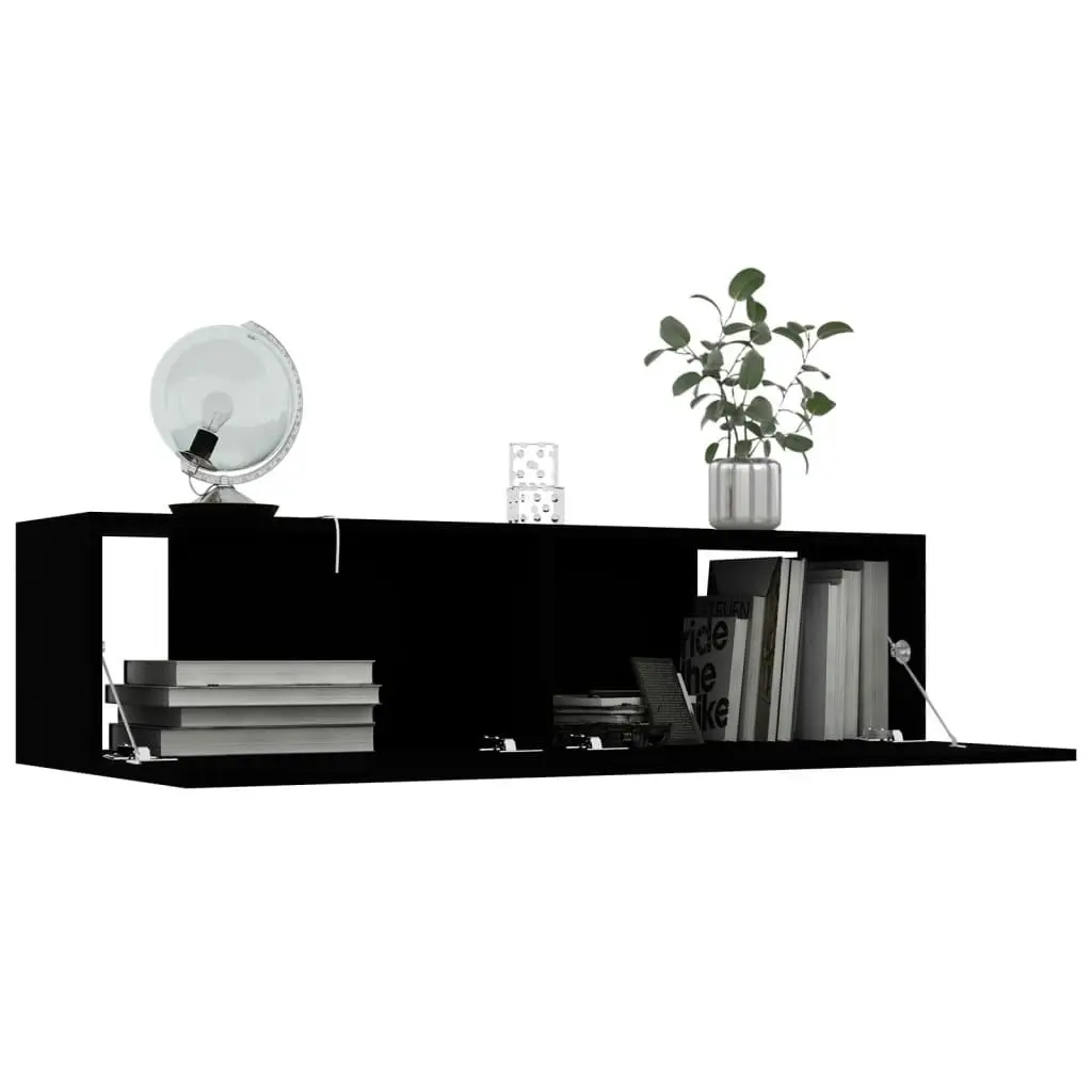 TV Cabinet Black 120x30x30 cm Engineered Wood 801491