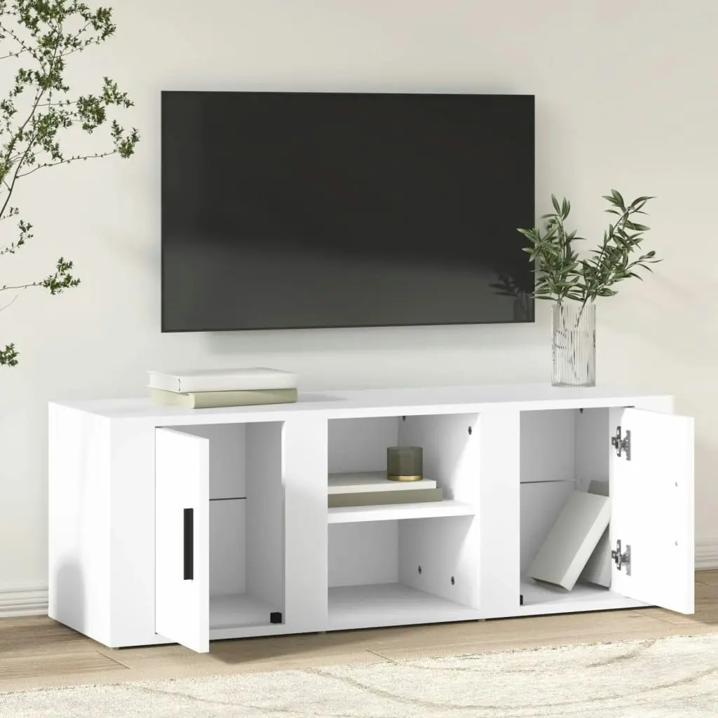 TV Cabinet White 100x31.5x35 cm Engineered Wood 819428