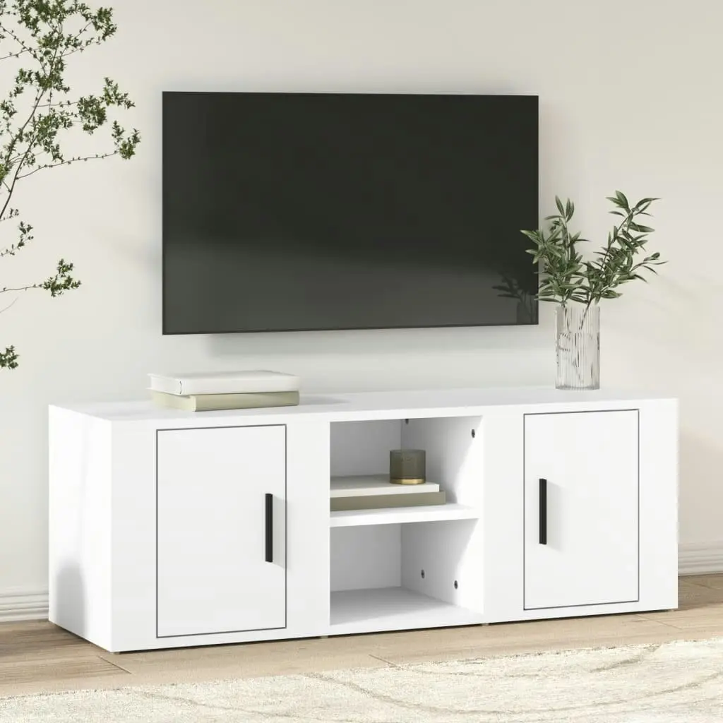 TV Cabinet White 100x31.5x35 cm Engineered Wood 819428