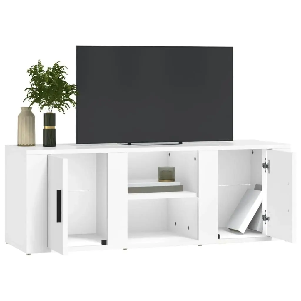 TV Cabinet White 100x31.5x35 cm Engineered Wood 819428