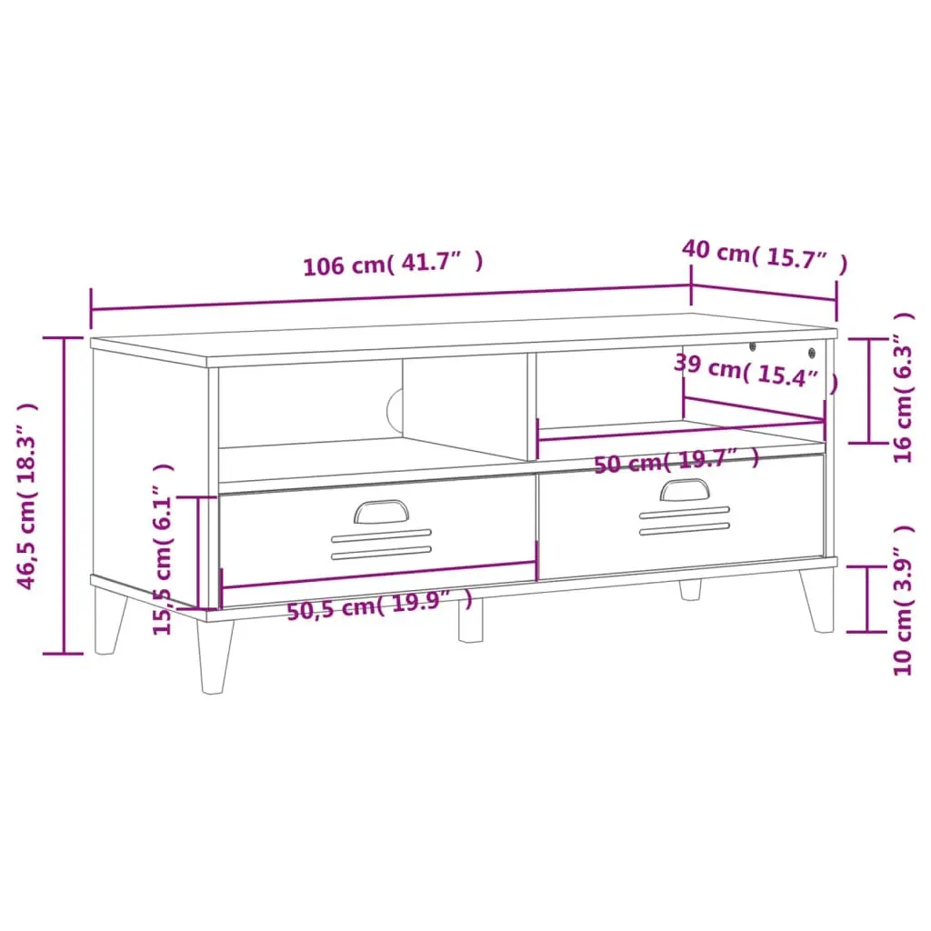 TV Cabinet VIKEN White Engineered Wood 374929