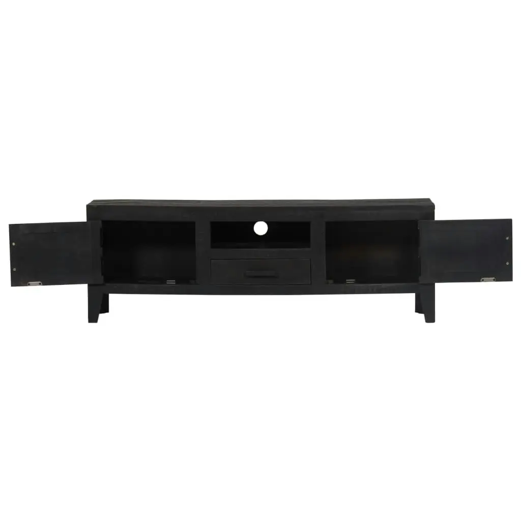 TV Cabinet Black 118x30x40 cm Solid Mango Wood 247985