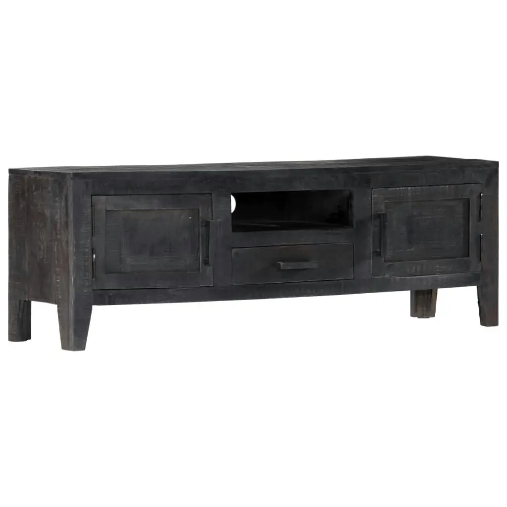 TV Cabinet Black 118x30x40 cm Solid Mango Wood 247985