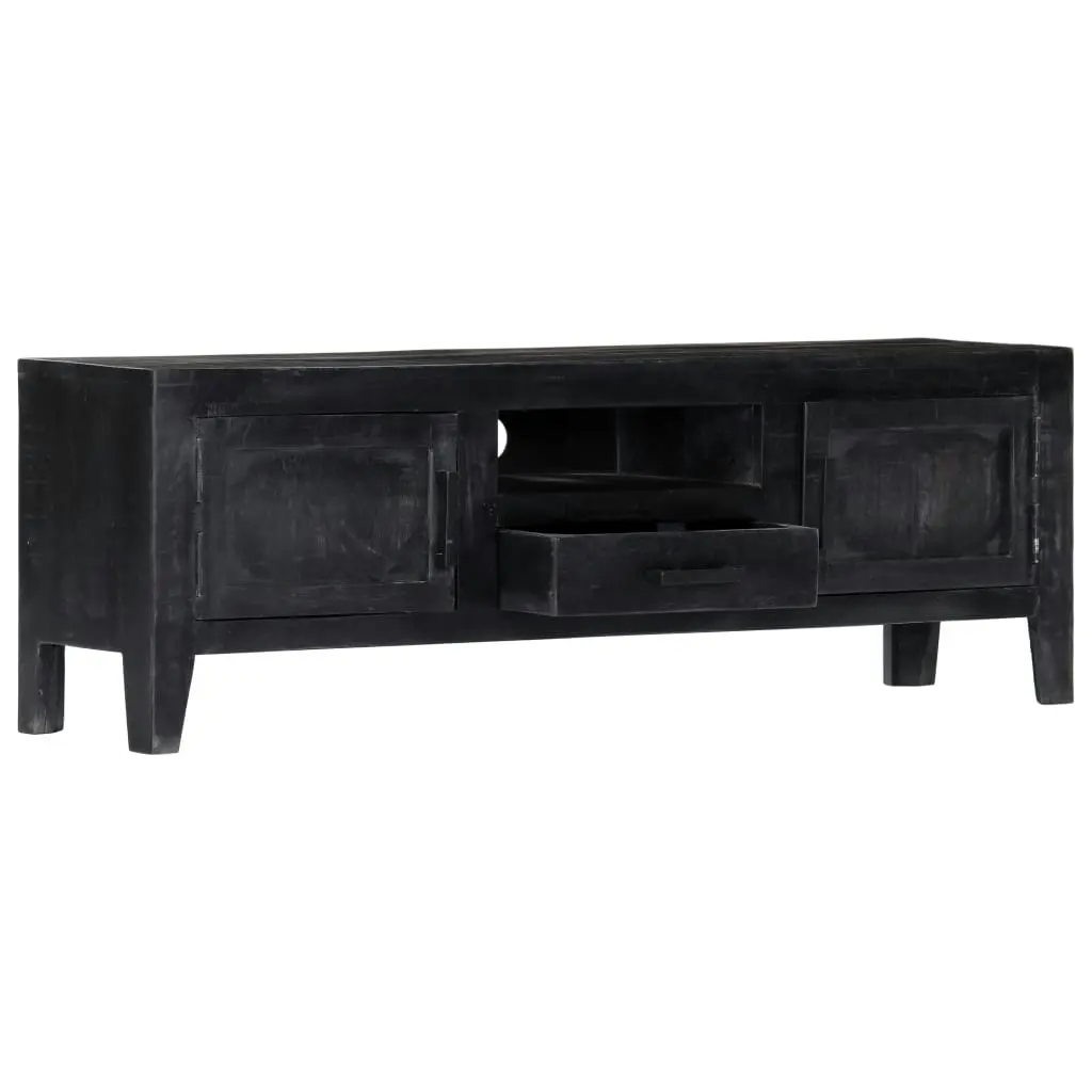 TV Cabinet Black 118x30x40 cm Solid Mango Wood 247985