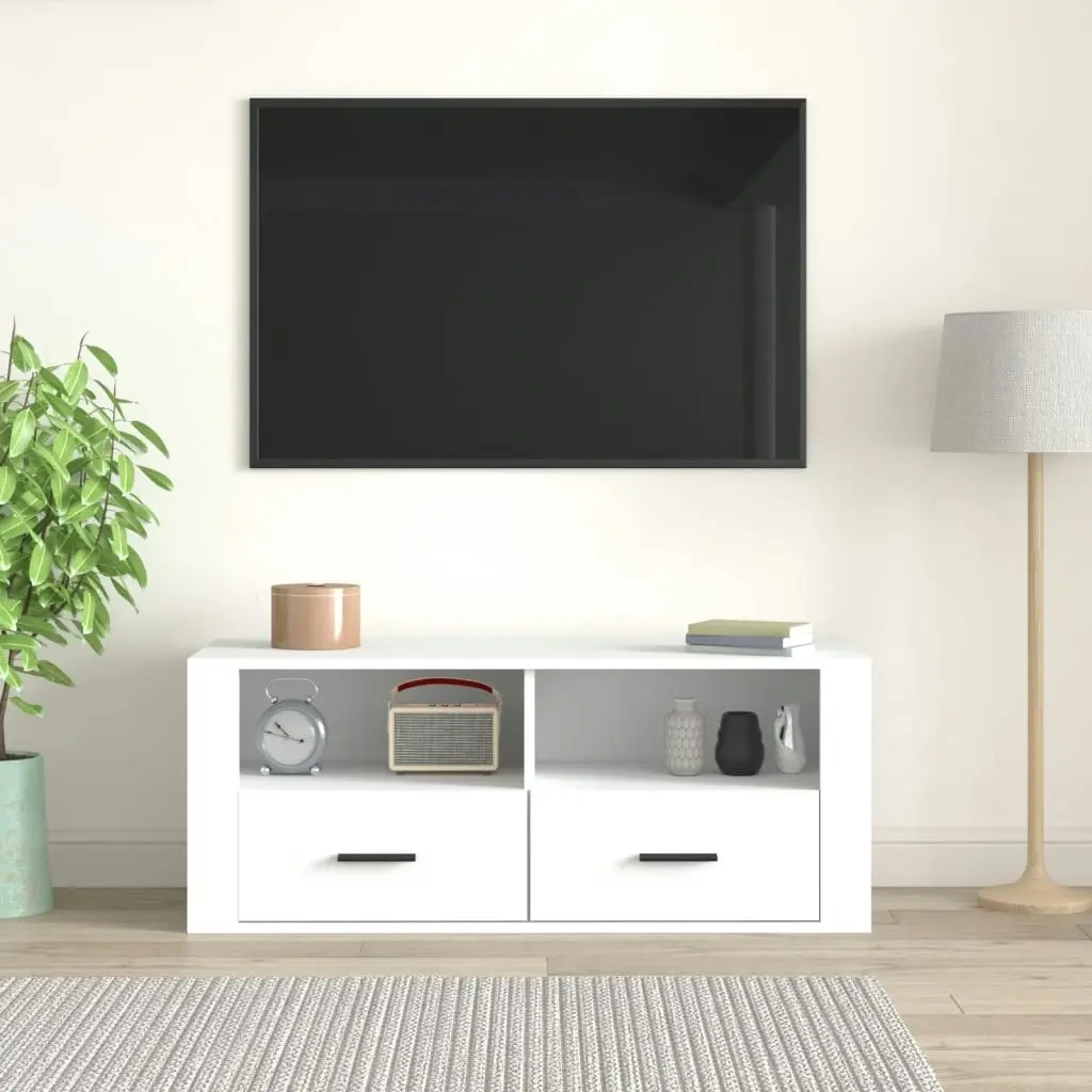 TV Cabinet White 100x35x40 cm Engineered Wood 816808