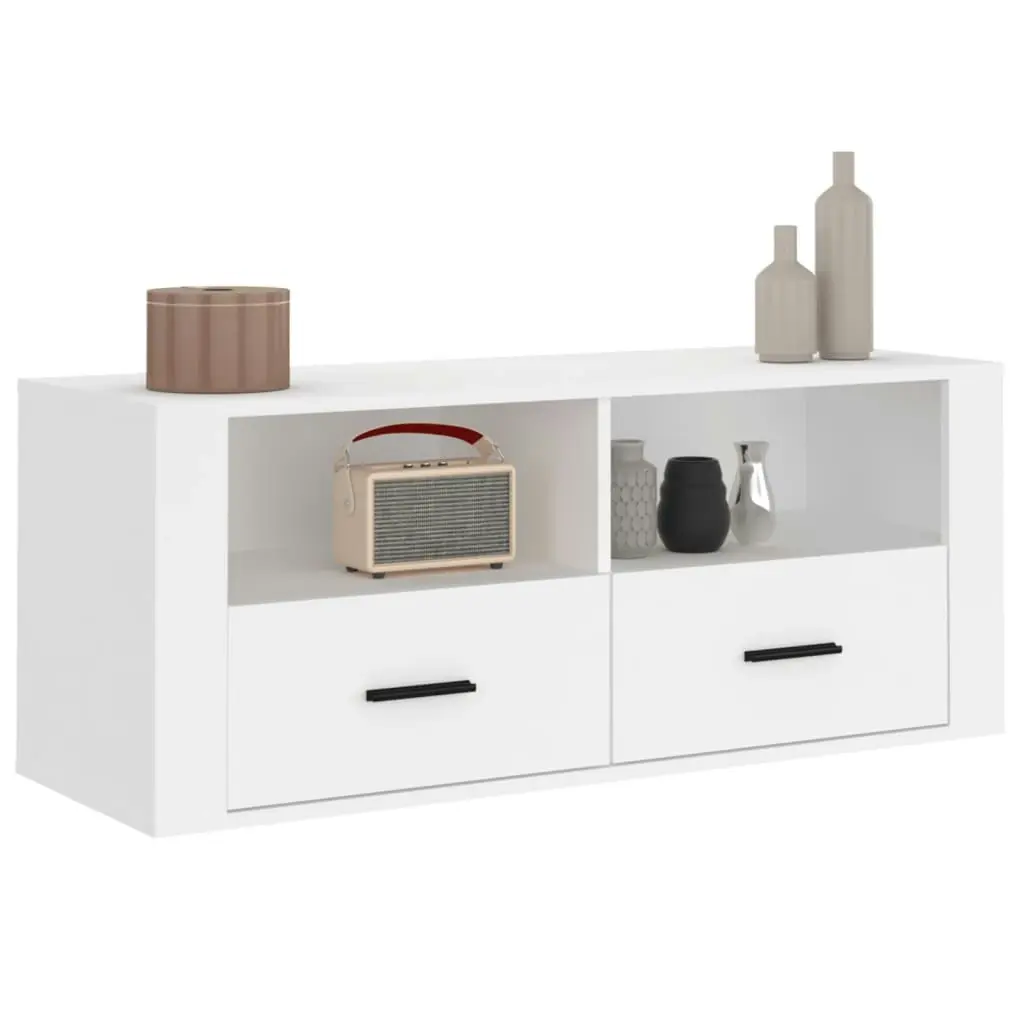 TV Cabinet White 100x35x40 cm Engineered Wood 816808