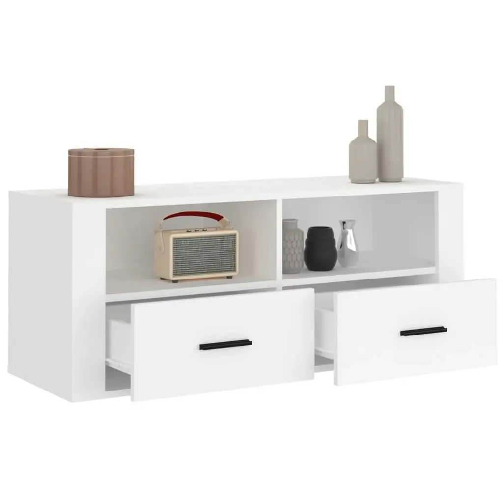 TV Cabinet White 100x35x40 cm Engineered Wood 816808