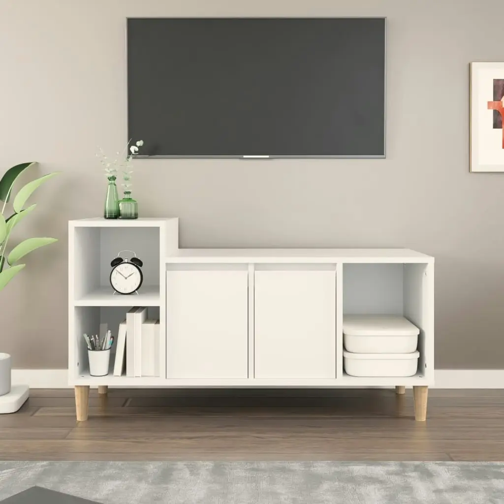 TV Cabinet White 100x35x55 cm Engineered Wood 821172