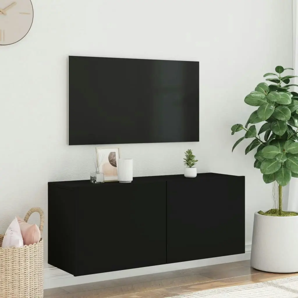 TV Cabinet Wall-mounted Black 100x30x41 cm 836967