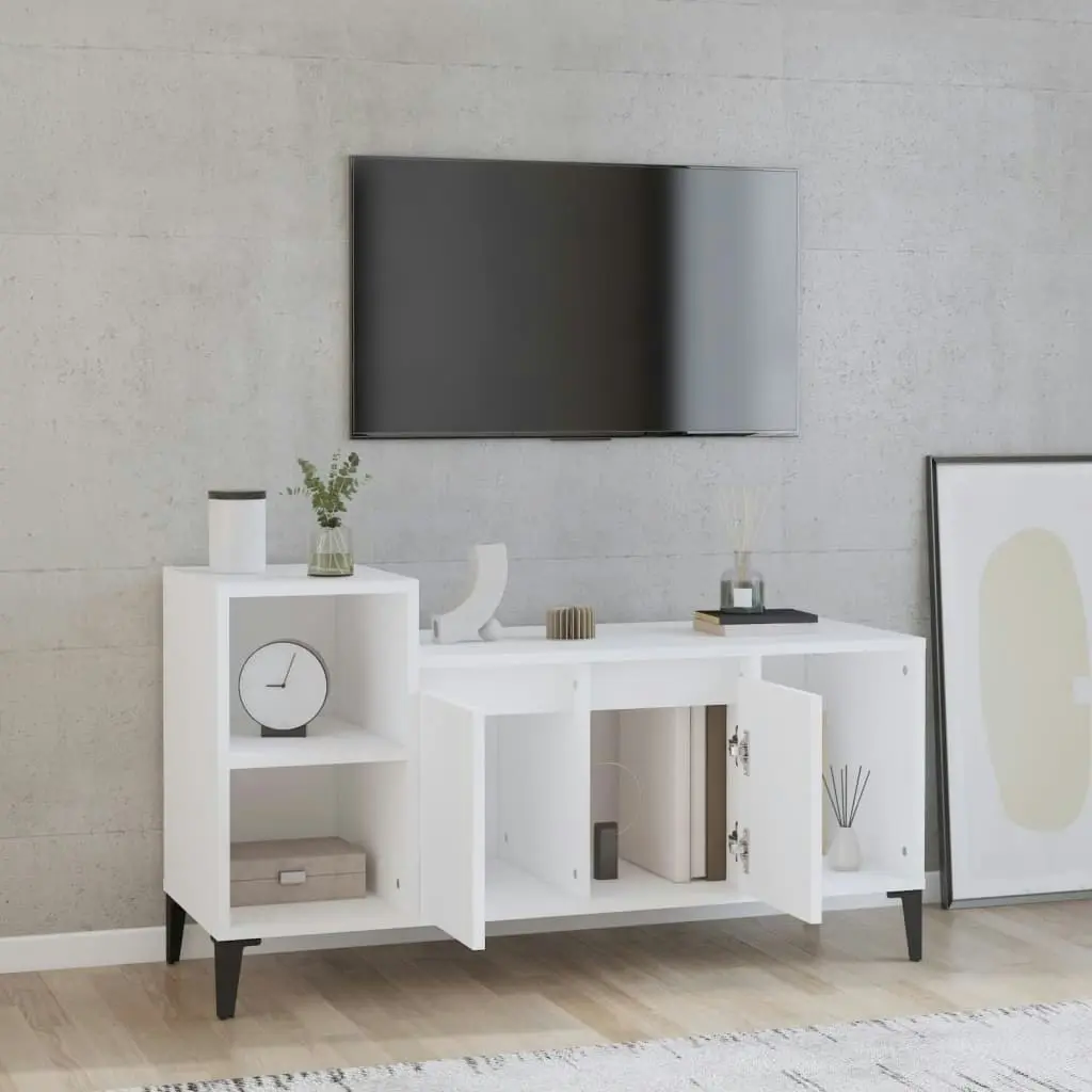 TV Cabinet White 100x35x55 cm Engineered Wood 821180