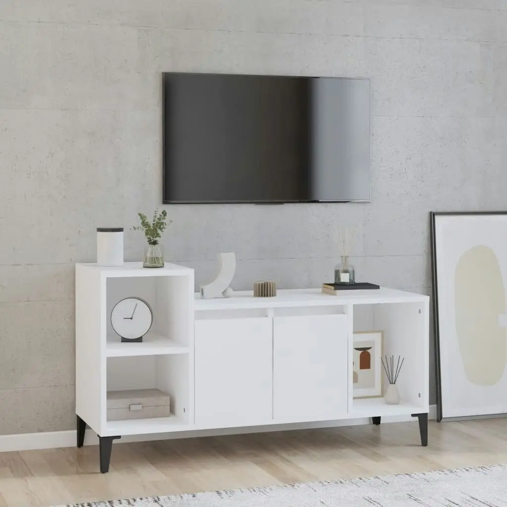 TV Cabinet White 100x35x55 cm Engineered Wood 821180