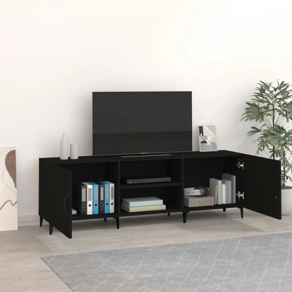 TV Cabinet Black 150x30x50 cm Engineered Wood 812628