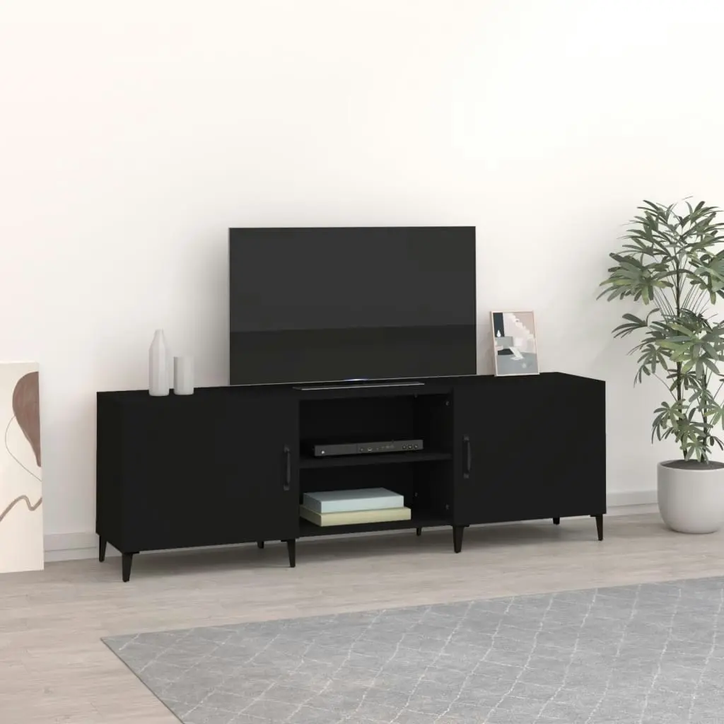 TV Cabinet Black 150x30x50 cm Engineered Wood 812628