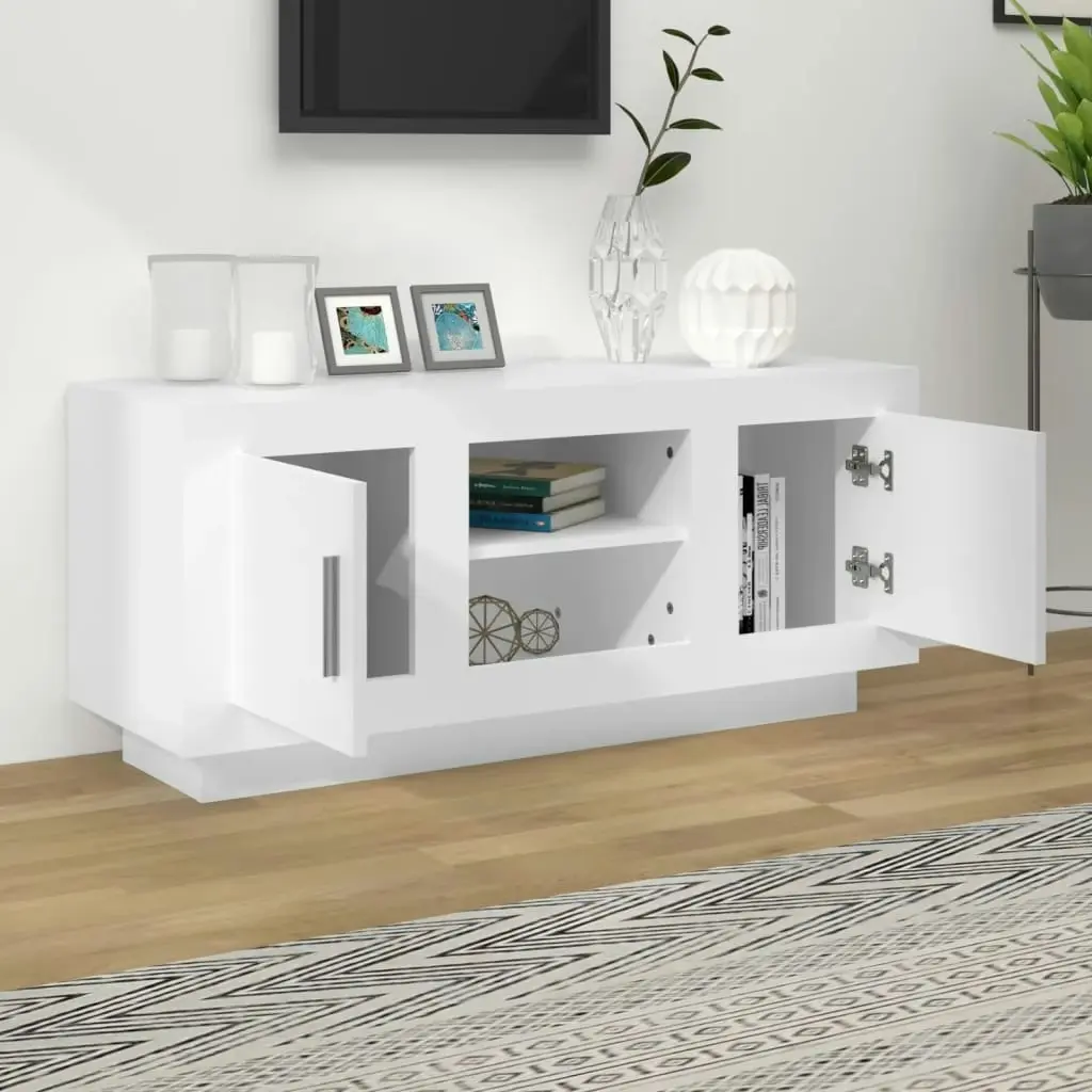 TV Cabinet White 102x35x45 cm Engineered Wood 811790