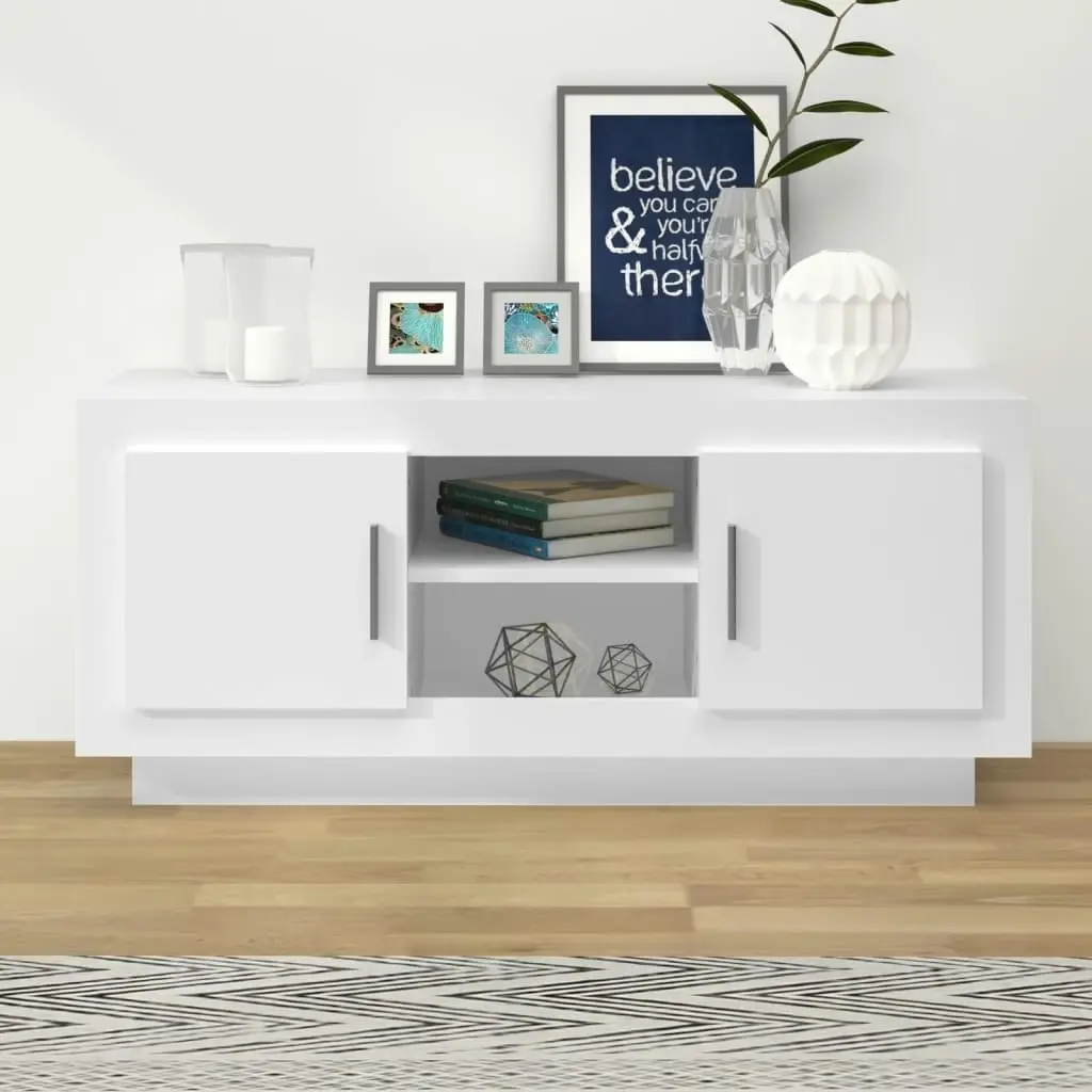 TV Cabinet White 102x35x45 cm Engineered Wood 811790