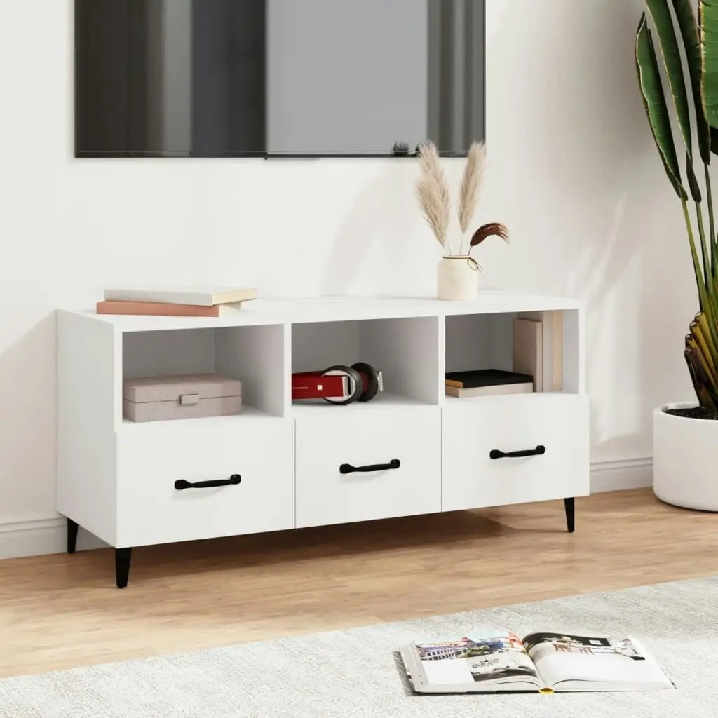 TV Cabinet White 102x35x50 cm Engineered Wood 812609