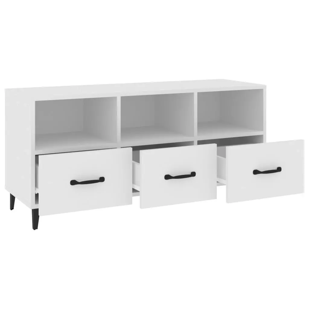 TV Cabinet White 102x35x50 cm Engineered Wood 812609