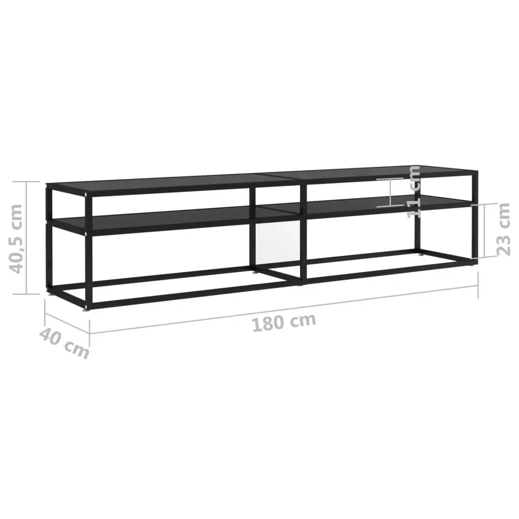 TV Cabinet Black 180x40x40.5 cm Tempered Glass 331723