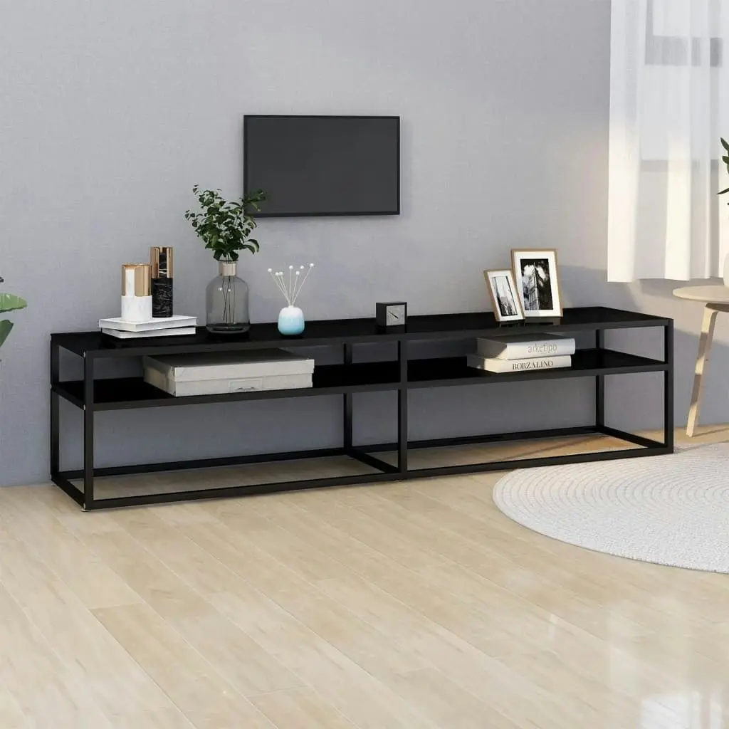 TV Cabinet Black 180x40x40.5 cm Tempered Glass 331723