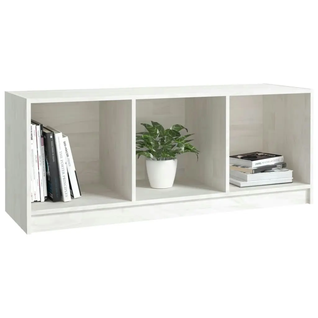 TV Cabinet White 104x33x41 cm Solid Pinewood 809961