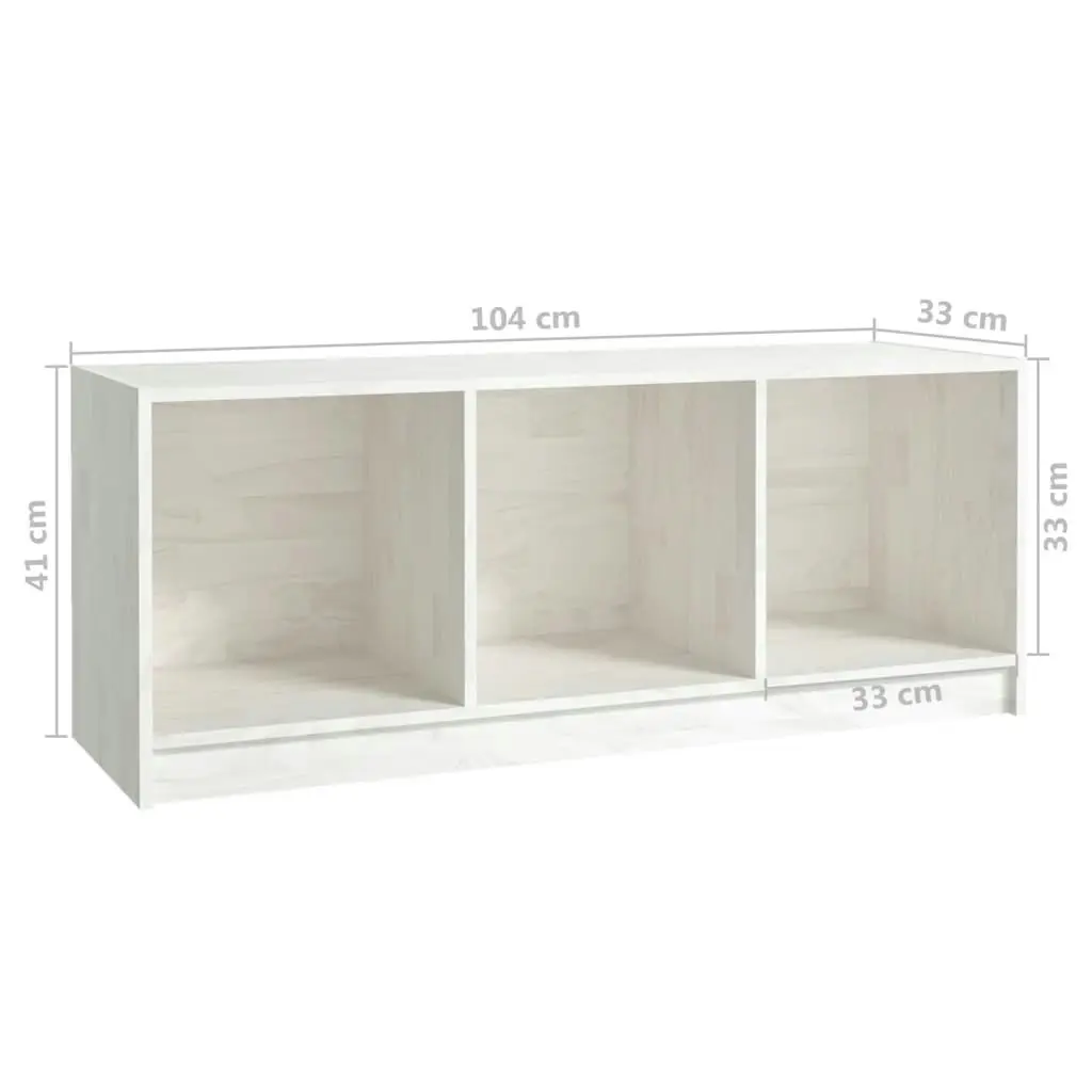 TV Cabinet White 104x33x41 cm Solid Pinewood 809961