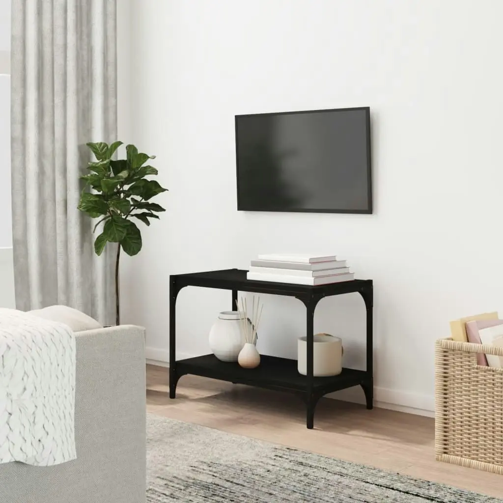 TV Cabinet Black 60x33x41 cm Engineered Wood and Steel 819317