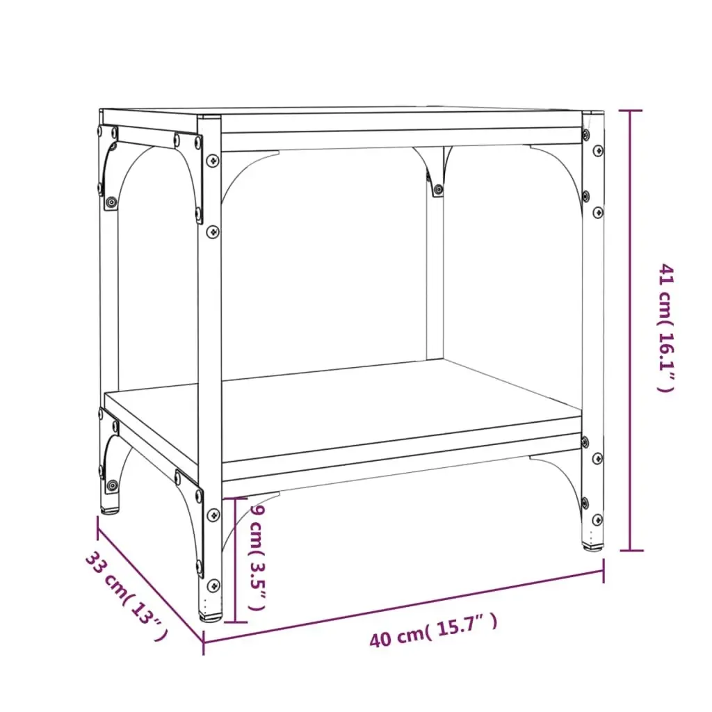 TV Cabinet Black 40x33x41 cm Engineered Wood and Steel 819302