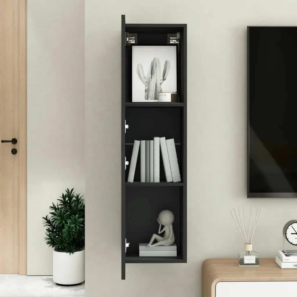 TV Cabinet Black 30.5x30x110 cm Engineered Wood 803364