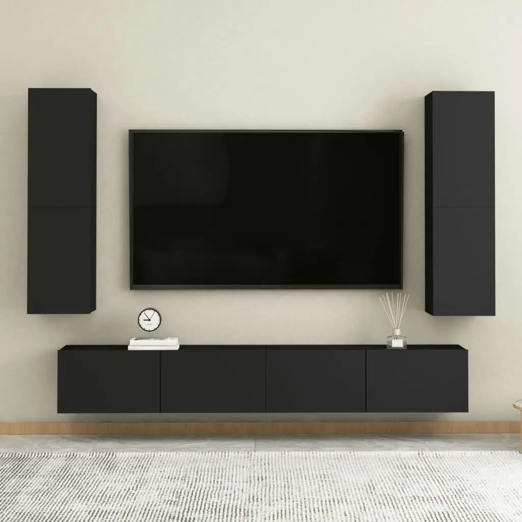 TV Cabinet Black 30.5x30x110 cm Engineered Wood 803364