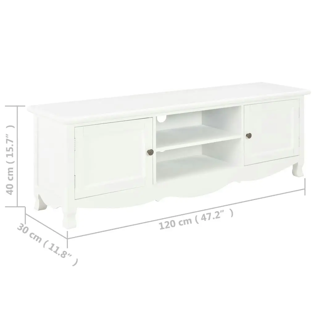 TV Cabinet White 120x30x40 cm Wood 249888