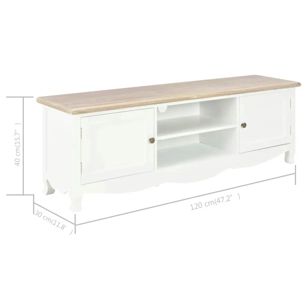 TV Cabinet White 120x30x40 cm Wood 249889