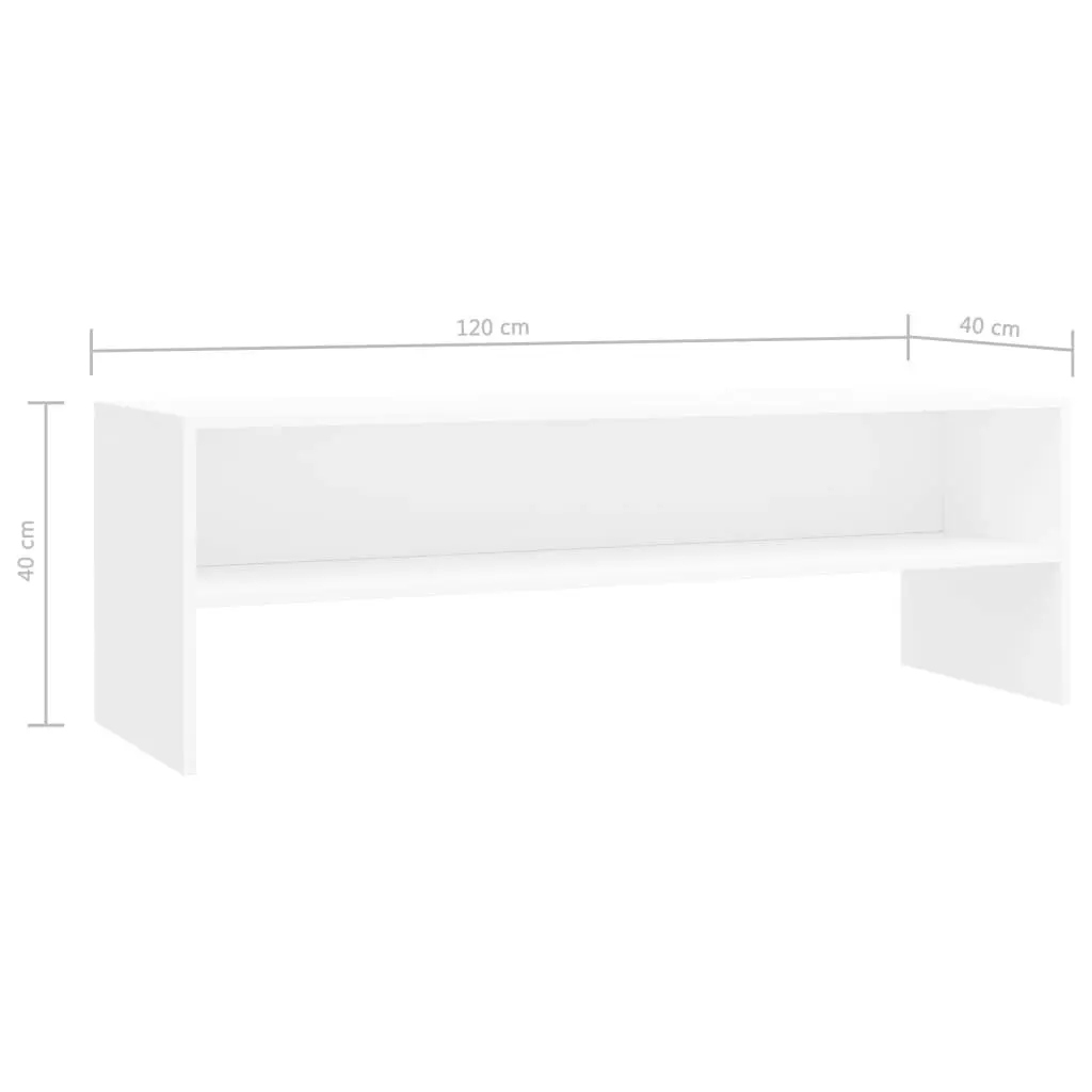 TV Cabinet White 120x40x40 cm Engineered Wood 800036