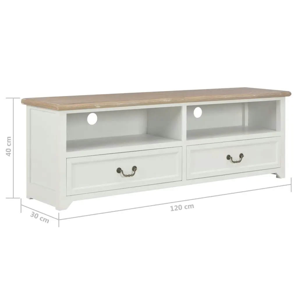 TV Cabinet White 120x30x40 cm Wood 249906