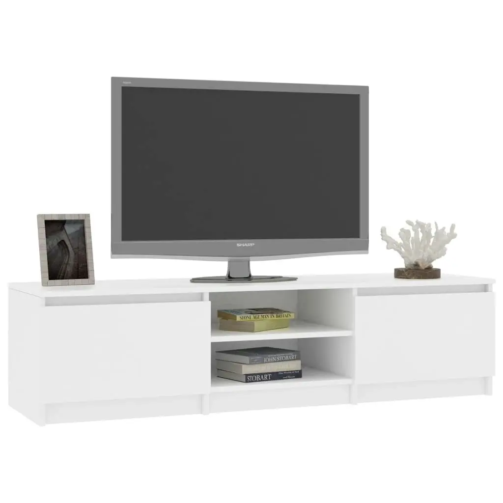 TV Cabinet White 140x40x35.5 cm Engineered Wood 800648