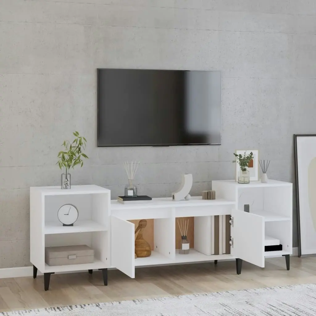 TV Cabinet White 160x35x55 cm Engineered Wood 821196