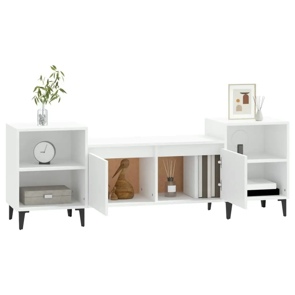 TV Cabinet White 160x35x55 cm Engineered Wood 821196