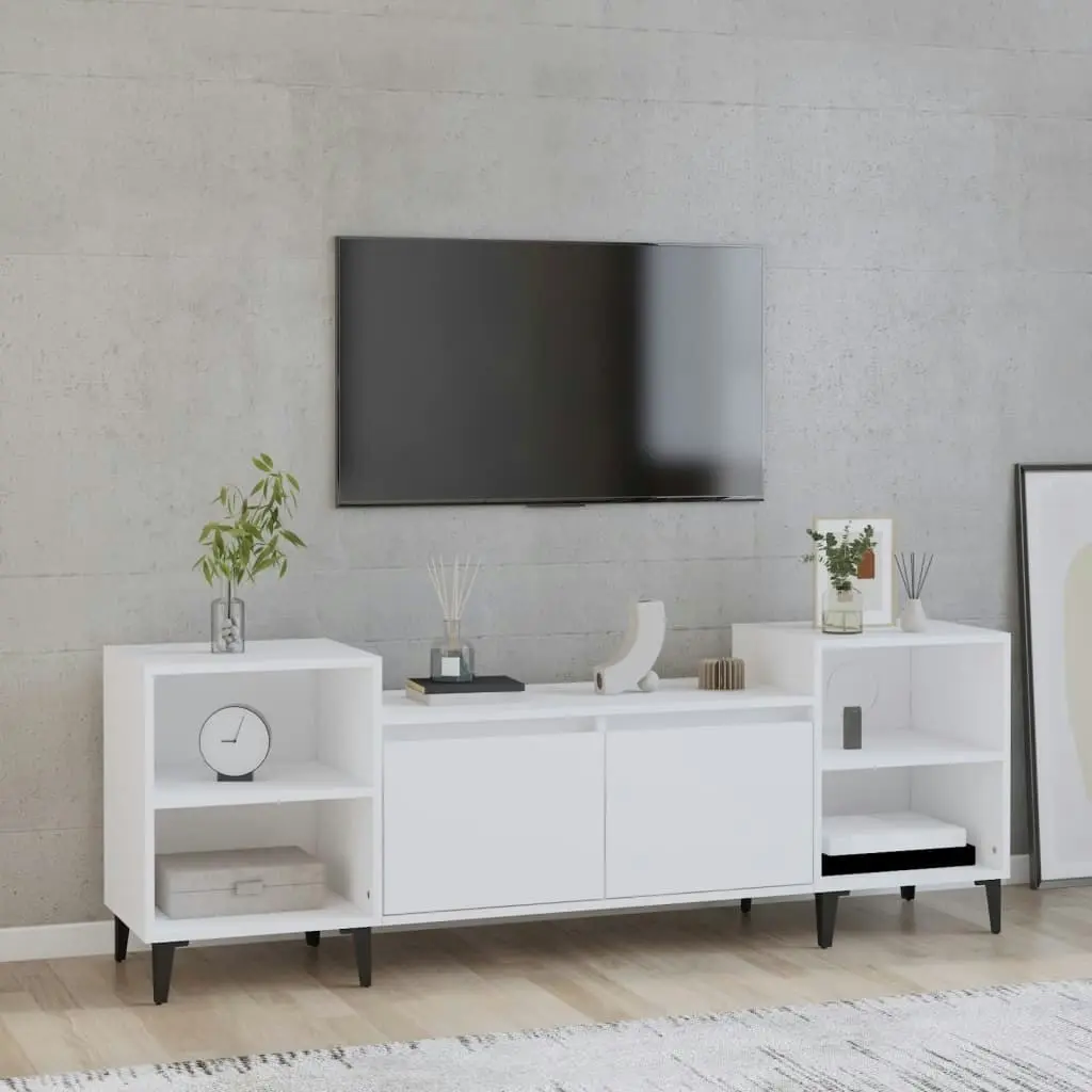 TV Cabinet White 160x35x55 cm Engineered Wood 821196