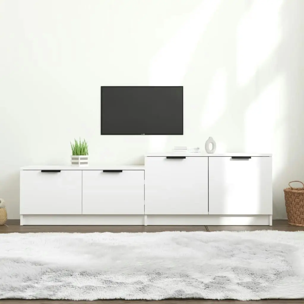 TV Cabinet White 158.5x36x45 cm Engineered Wood 811484